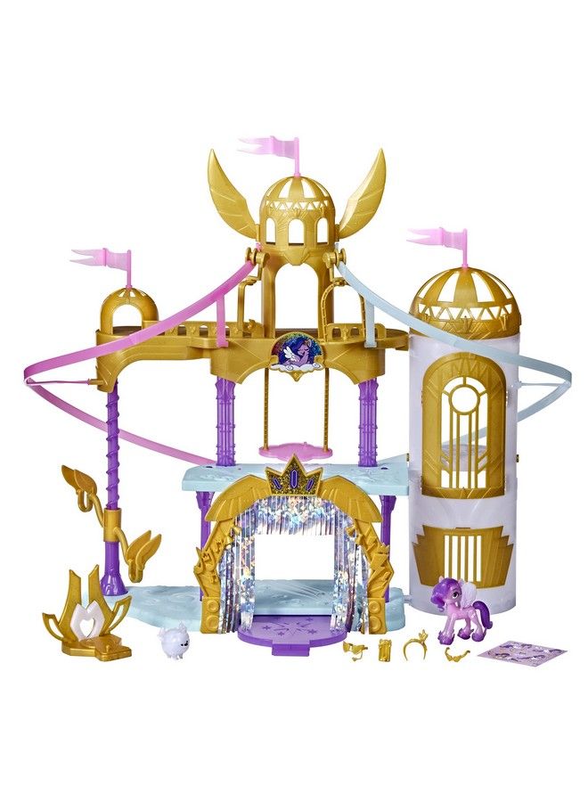 : A New Generation Movie Royal Racing Ziplines 22Inch Castle Playset Toy With 2 Moving Ziplines Princess Pipp Petals Figure