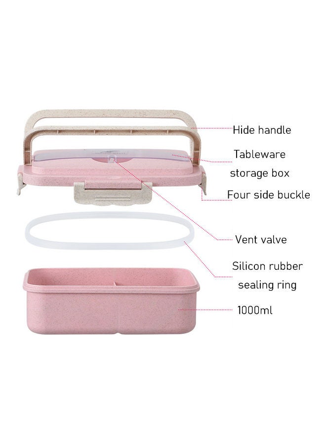 Wheat Straw Microwave Lunch Box Pink