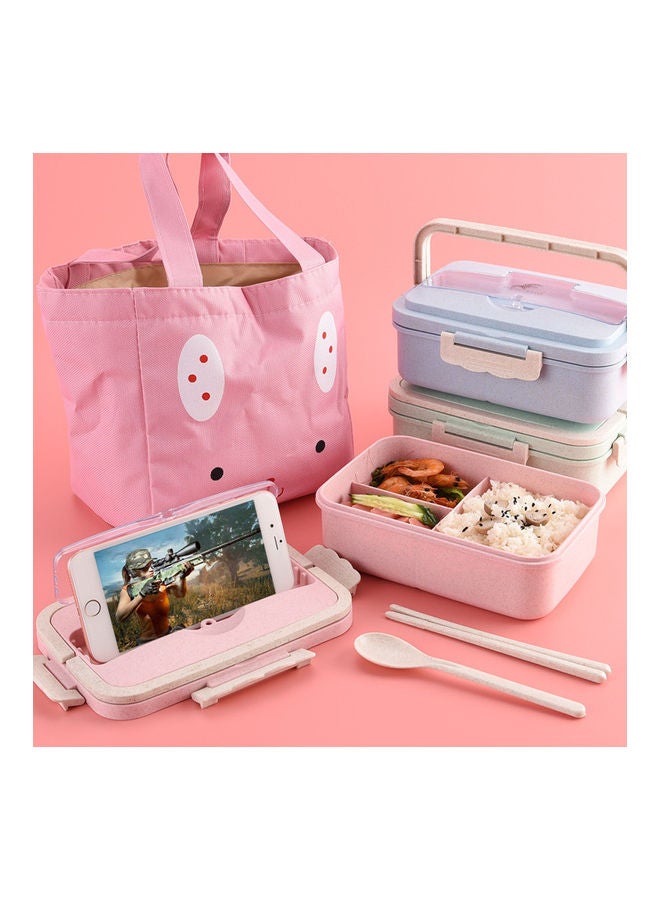 Wheat Straw Microwave Lunch Box Pink