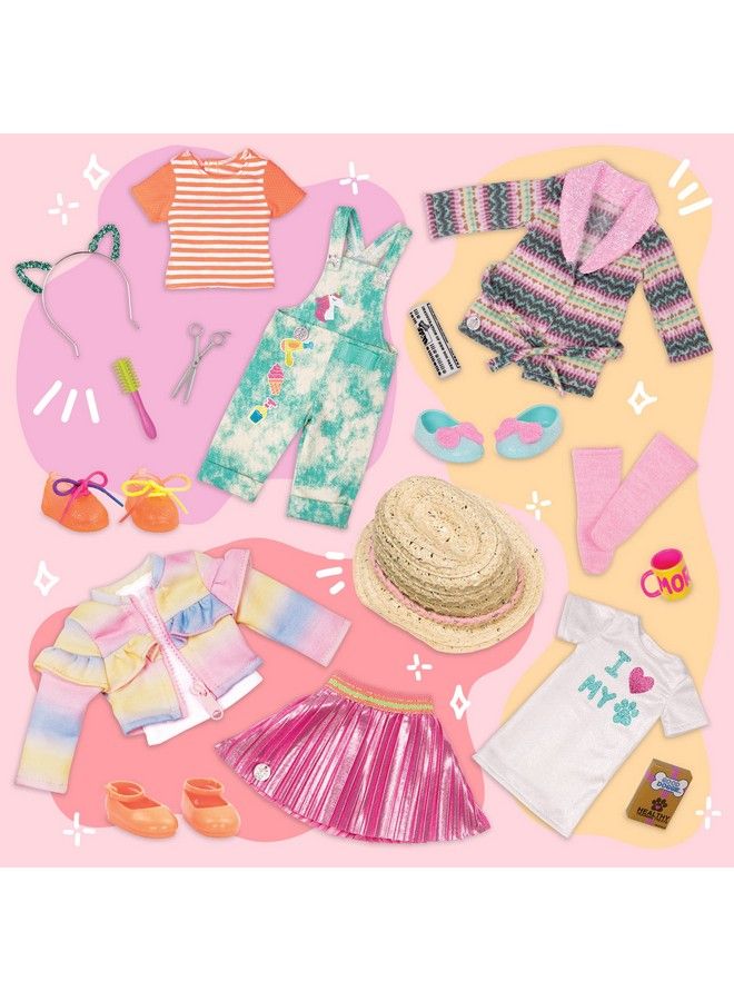 14Inch Doll Style Bundle 3 Fashion Outfits Rainbow Jacket Catears Sweater Dress Clothes & Accessories Gg Fashion Pack 3 Years +