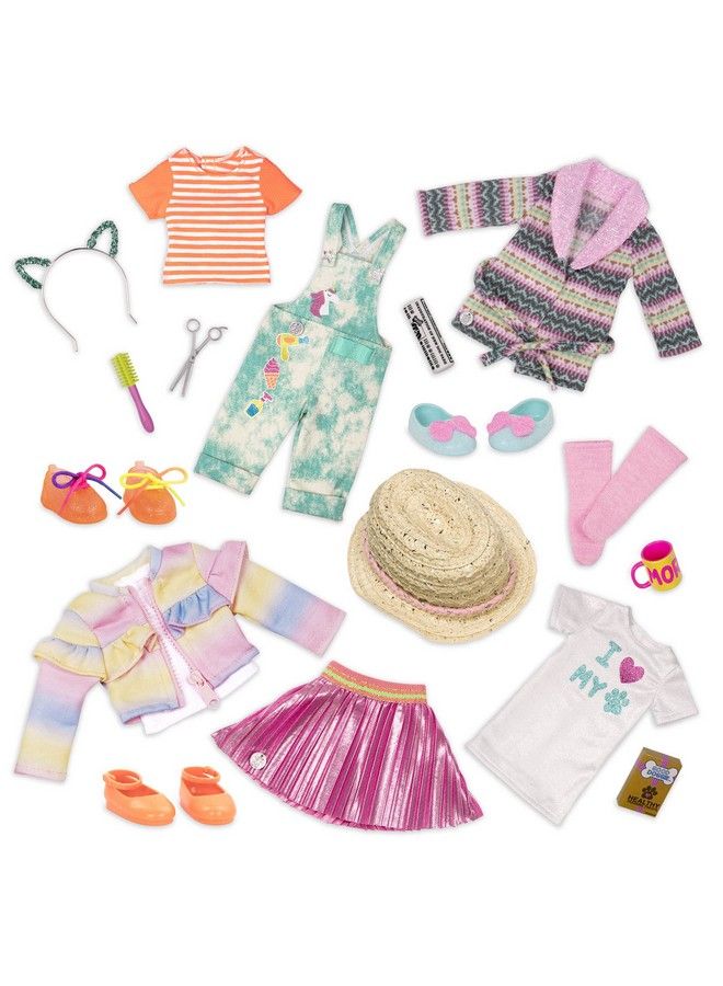 14Inch Doll Style Bundle 3 Fashion Outfits Rainbow Jacket Catears Sweater Dress Clothes & Accessories Gg Fashion Pack 3 Years +