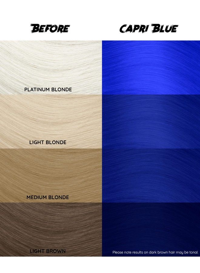 Hair Dye Vegan And Crueltyfree Semi Permanent Hair Color Temporary Dye For Prelightened Or Blonde Hair No Peroxide Or Developer Required (Carpri Blue)