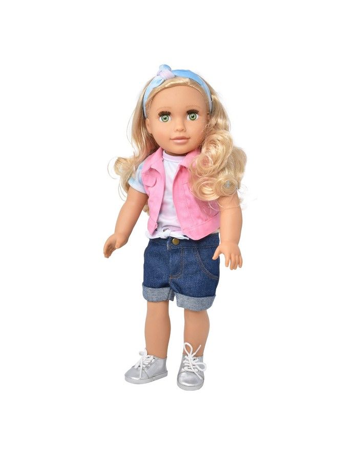 18 Inch Girl Doll Fashion Doll With Fine Blond Hair For Styling Clothes Shoes And Accessories Princess Doll For Girls And Kids