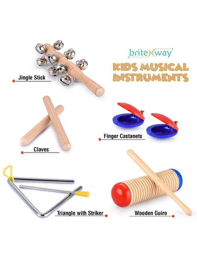 Toddler Educational & Musical Percussion For Kids & Children Instruments Set 21 Pcs With Tambourine Maracas Castanets & More Promote Fine Motor Skills Enhance Hand To Eye Coordination