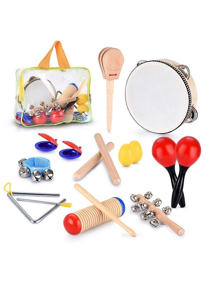 Toddler Educational & Musical Percussion For Kids & Children Instruments Set 21 Pcs With Tambourine Maracas Castanets & More Promote Fine Motor Skills Enhance Hand To Eye Coordination