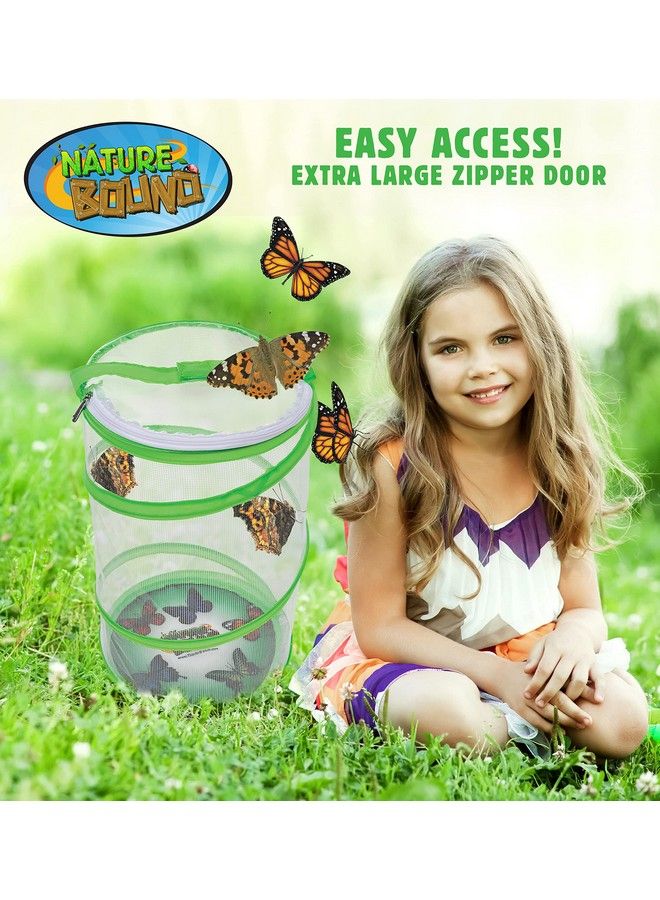 Butterfly Growing Kit With Discount Voucher To Redeem Caterpillars Later For Home Or School Use Green Popup Cage 13Inches Tall For Boys And Girls Ages 6+