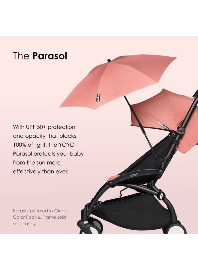 Yoyo Parasol Black Upf 50+ Protection Compatible With The 0+ Newborn Pack Bassinet Car Seat & 6+ Color Pack