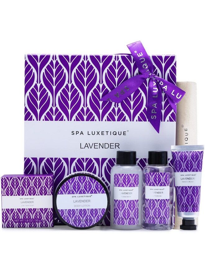 Lavender Bath Set Spa Set For Women Gift Relaxing Home Spa Kits Includes Body Lotion Shower Gel Bubble Bath Hand Cream Lavender Bath Set