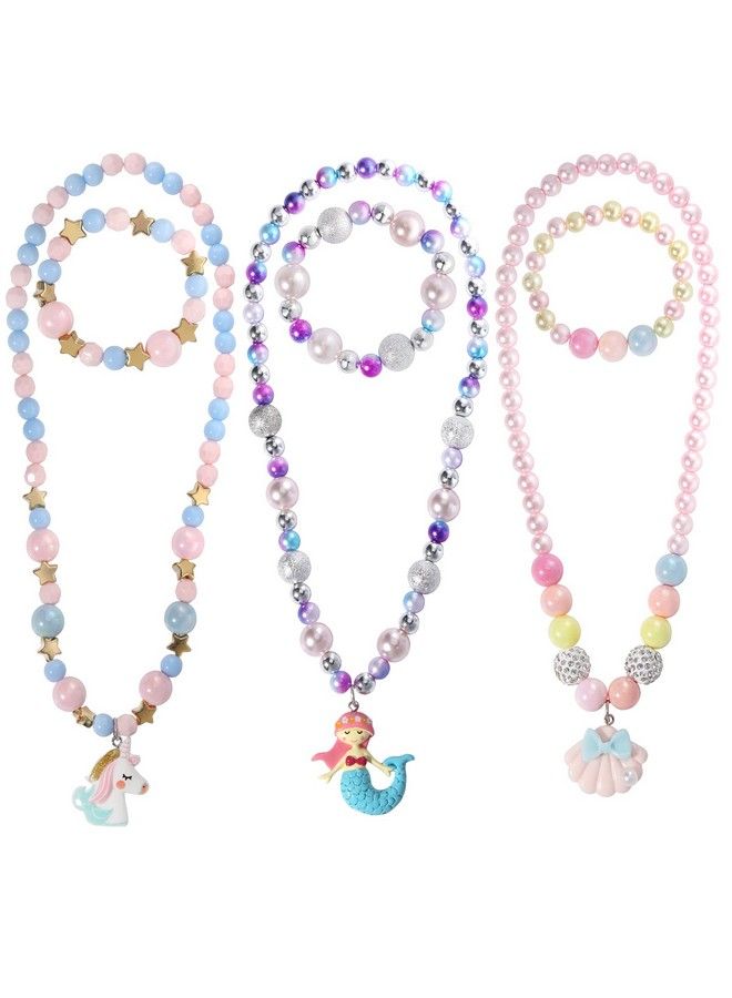 Kids Jewelry For Girls 3 Sets Toddler Kids Necklace Bracelet Purse For Girls Play Jewelry For Little Girls Kids Dress Up Costume Jewelry For Kids Girls Accessories