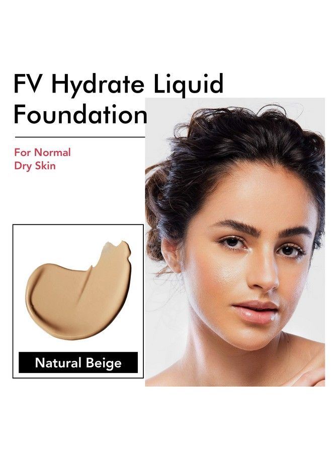 Dewy Liquid Foundation Makeup Oil Control Waterproof Long Lasting Face Makeup For Normal & Dry Skin Lightweight Medium Coverage Vegan & Crultyfree Natural Beige 30Ml