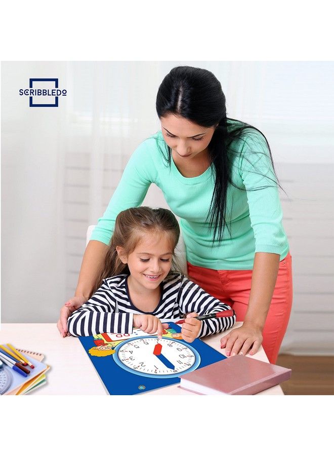 Writable Dry Erase Learning Clock For Kids Write & Wipe Demonstration Clock For Kids Learning To Tell Time Classrooms And Homeschool Supplies