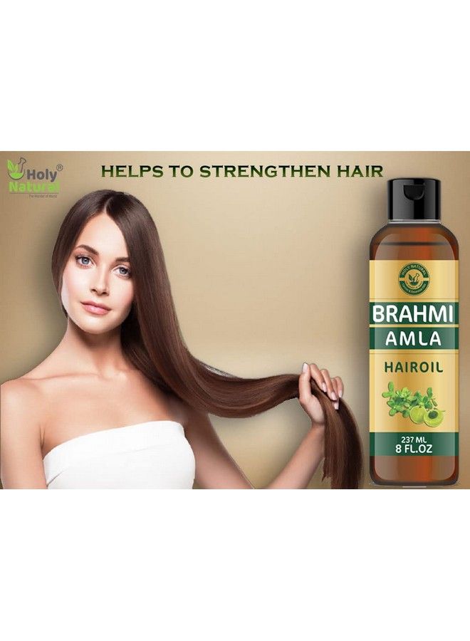 Holy Natural Brahmi Amla Hair Oil (237Ml) Brahmi With Indian Gooseberry Hair Oil For Hair Growth Strong & Healthy Hair.