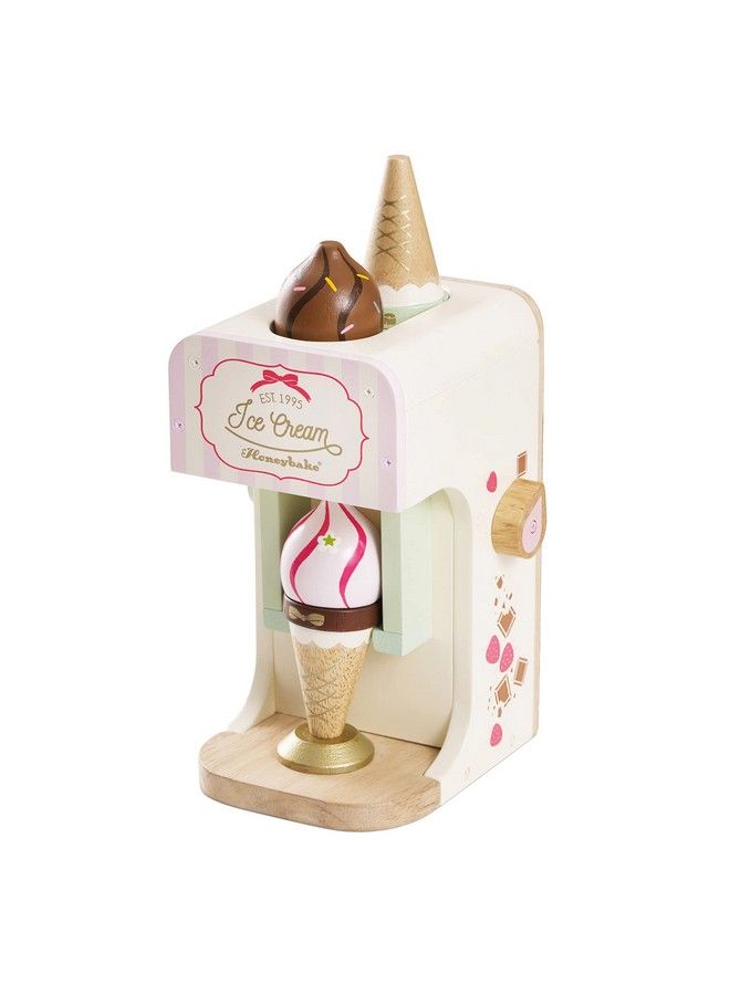 Ice Cream Machine And Wooden Ice Cream Set Pastel Ice Cream Cones Pretend Play Magnetic Toy Food Role Play Food Play Food Sets For Children Wooden Food Age 3 Years +
