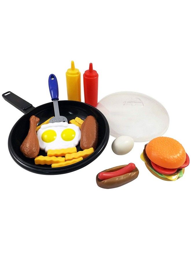 Play Food Kids Toy Set With Frying Pan And Spatula 25Piece Kitchen Cooking Pretend Play Toy Grill Set For Toddlers Kids