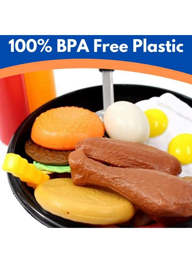 Play Food Kids Toy Set With Frying Pan And Spatula 25Piece Kitchen Cooking Pretend Play Toy Grill Set For Toddlers Kids