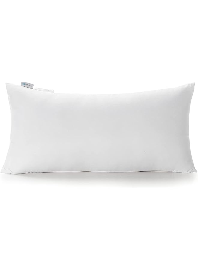 Decorative Rectangle Throw Pillow Inserts, Hypoallergenic Form Stuffer Cushion Sham Filler, 16x26, White