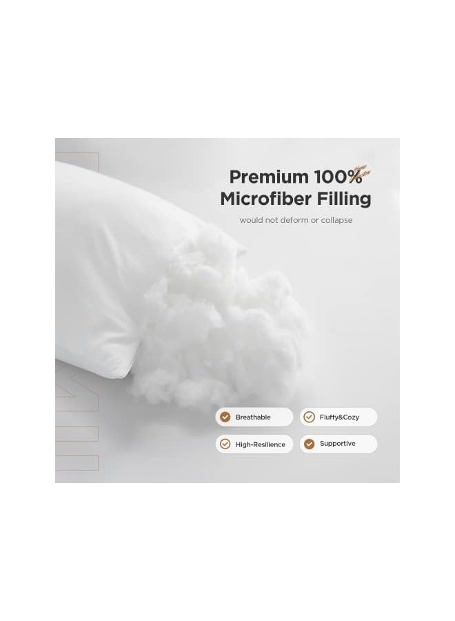 Decorative Rectangle Throw Pillow Inserts, Hypoallergenic Form Stuffer Cushion Sham Filler, 16x26, White