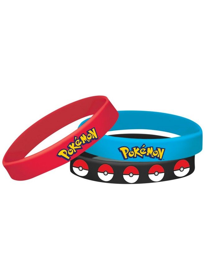 398750 Pokemon Rubber Elastic Bracelets 6Ct Multicolor