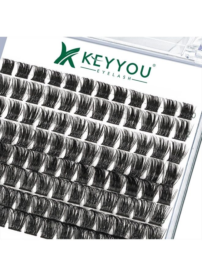 Lash Clusters,96 Pcs Cluster Lashes D Curl 10-18MIX DIY Lash Extensions Eyelash Clusters,KEYYOU Volume Wispy Individual Lashes Soft&Comfortable Easy DIY at Home(Y06,D-10-18MIX)