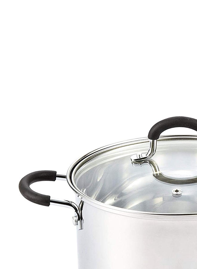 Stainless Steel Stockpot Silver 8.4x7.8x7.8inch
