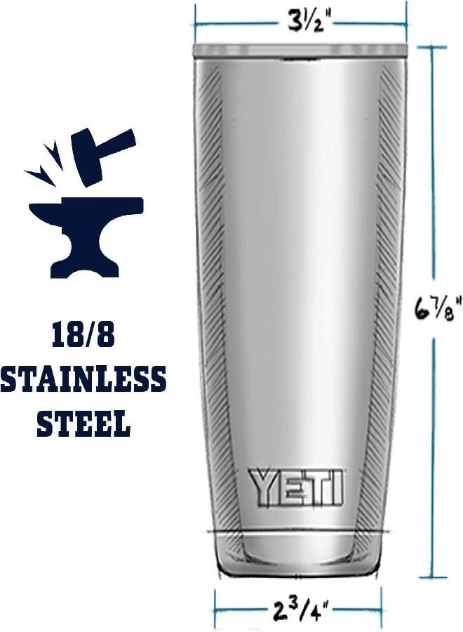 Rambler 20 Oz Tumbler, Stainless Steel, Vacuum Insulated With Magslider Lid, Navy
