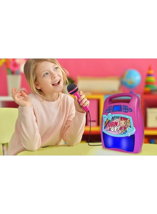 Jojo Siwa Bluetooth Karaoke Machine Portable Bluetooth Party Speaker With Microphone For Kids Speaker With Usb Port To Play Music