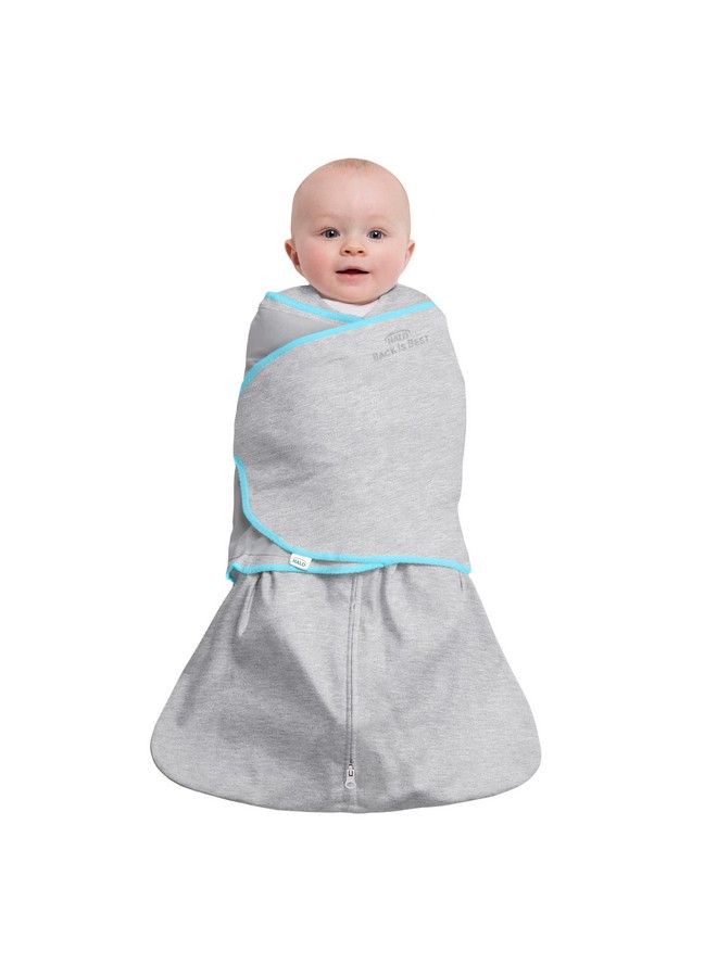 Baby Sleepsack Swaddle Wearable Blanket 3Way Adjustable Infant Sleepsack Tog 1.5 Ideal Temp Heather Grey/Aqua Newborn 03 Months 612 Pounds