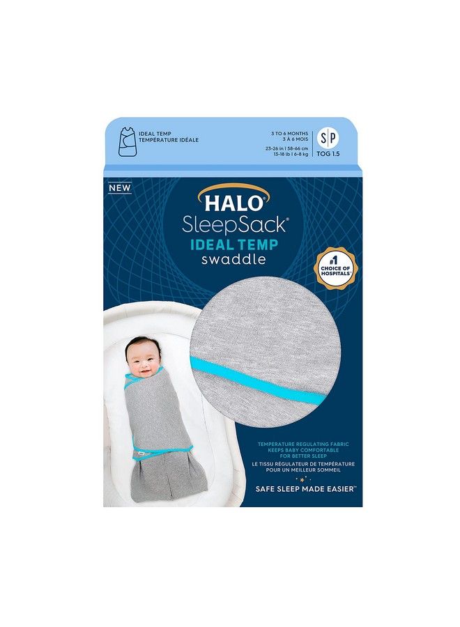 Baby Sleepsack Swaddle Wearable Blanket 3Way Adjustable Infant Sleepsack Tog 1.5 Ideal Temp Heather Grey/Aqua Newborn 03 Months 612 Pounds