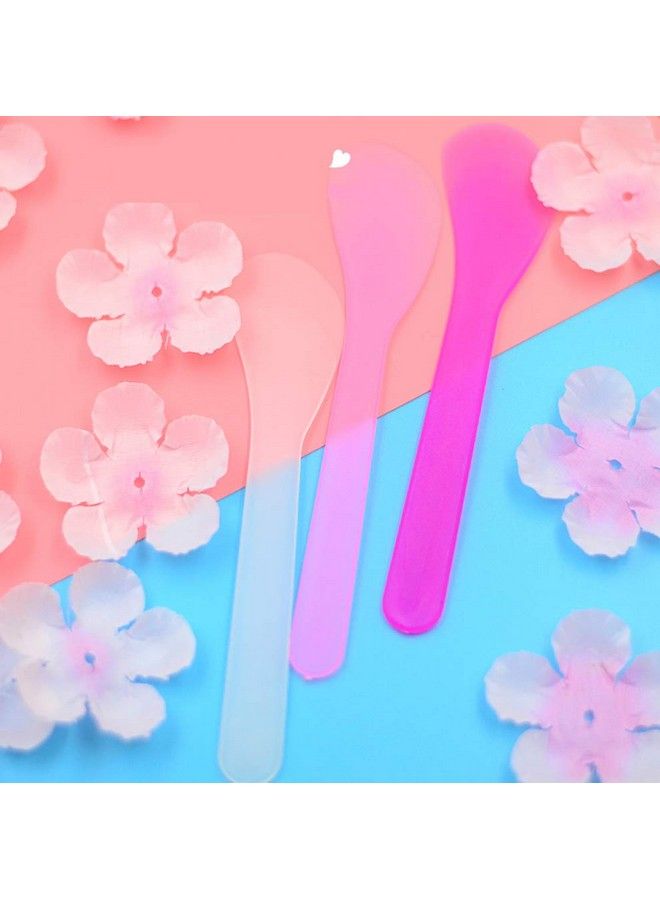 50 Pcs 5 Inch Plastic Cosmetic Spatula Transparent Professional Makeup Tools Facial Cream Mask Spatula Spoon For Makeup Diy Mixing And Sampling