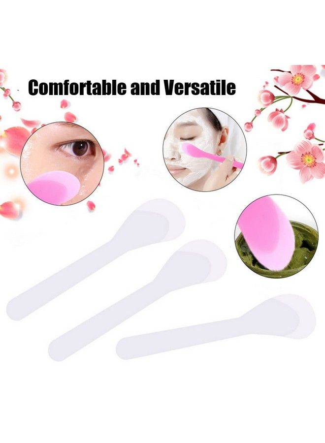50 Pcs 5 Inch Plastic Cosmetic Spatula Transparent Professional Makeup Tools Facial Cream Mask Spatula Spoon For Makeup Diy Mixing And Sampling
