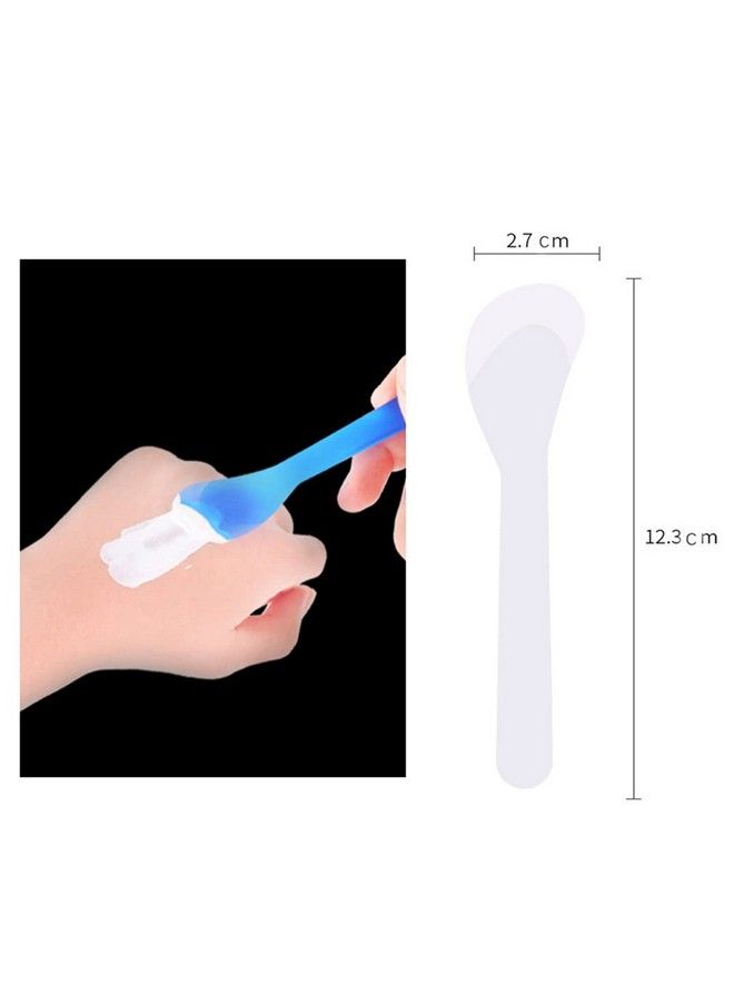 50 Pcs 5 Inch Plastic Cosmetic Spatula Transparent Professional Makeup Tools Facial Cream Mask Spatula Spoon For Makeup Diy Mixing And Sampling