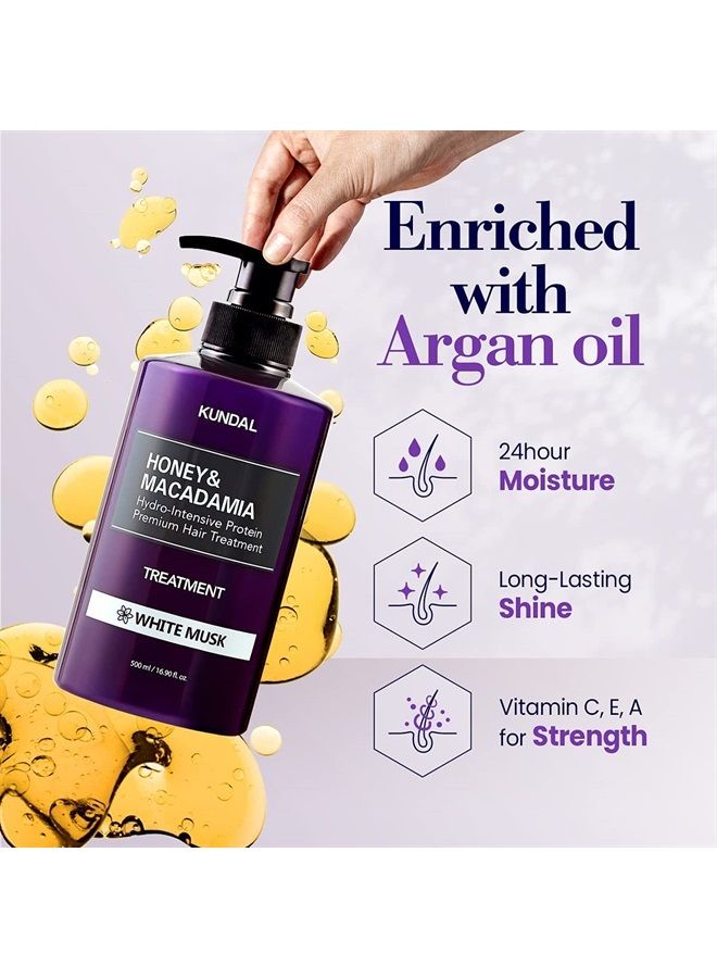 KUNDAL Honey&Macadamia Hydro-Intensive Protein Premium Nature Hair Treatment(Fuzzy Navel) 500ml