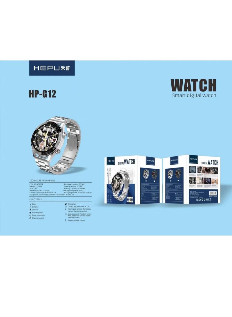 silver classic watch Round Shape Watch HP-G12
