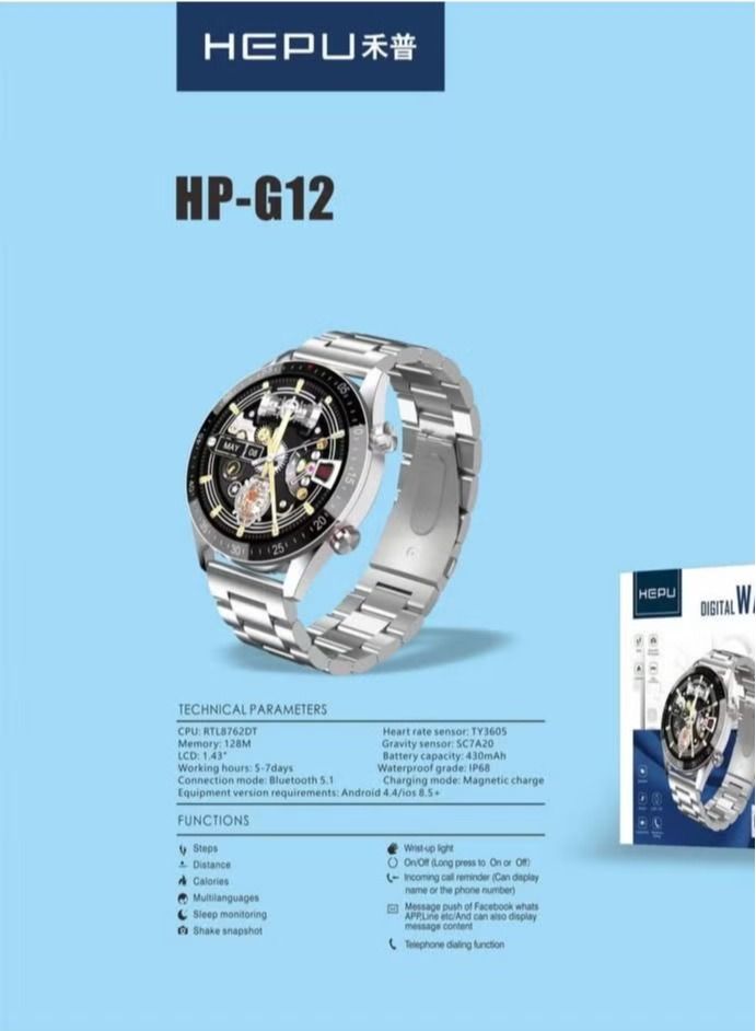 silver classic watch Round Shape Watch HP-G12