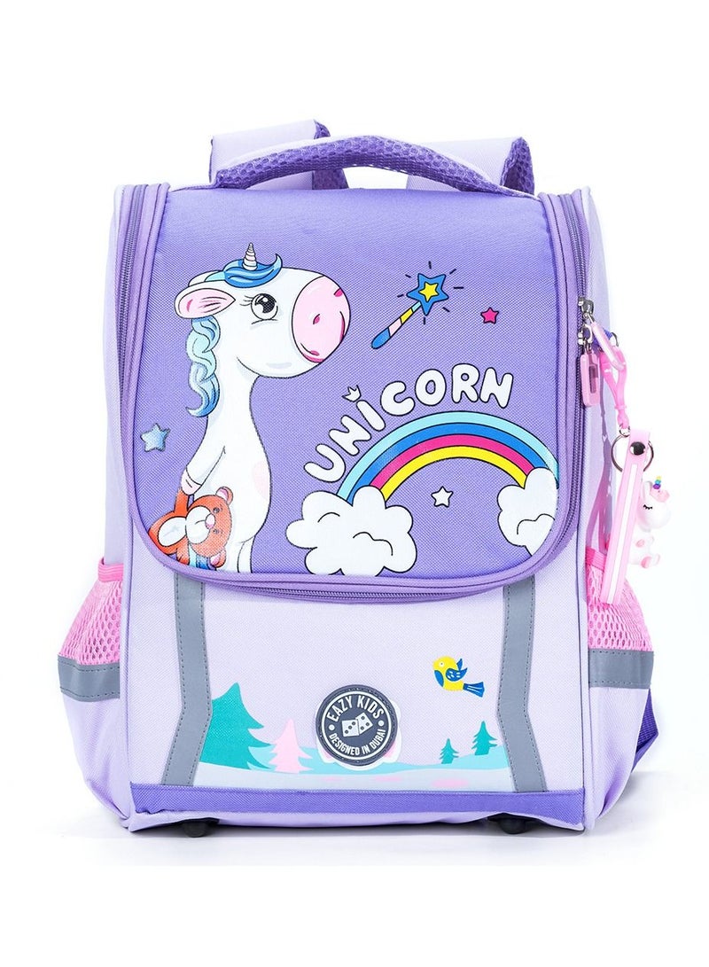 School Bag Unicorn With Trolley - Prince Purple