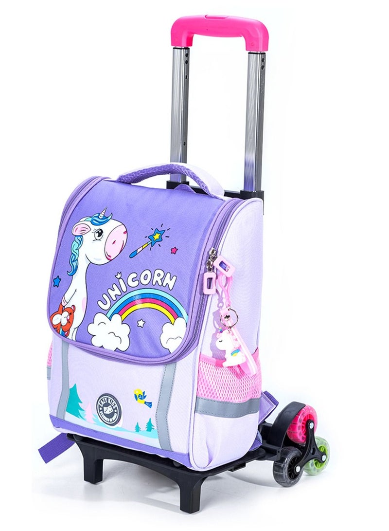 School Bag Unicorn With Trolley - Prince Purple