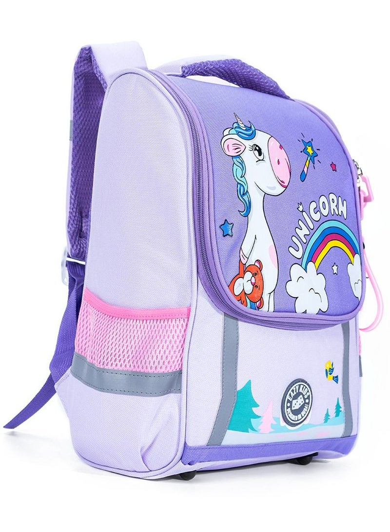 School Bag Unicorn With Trolley - Prince Purple