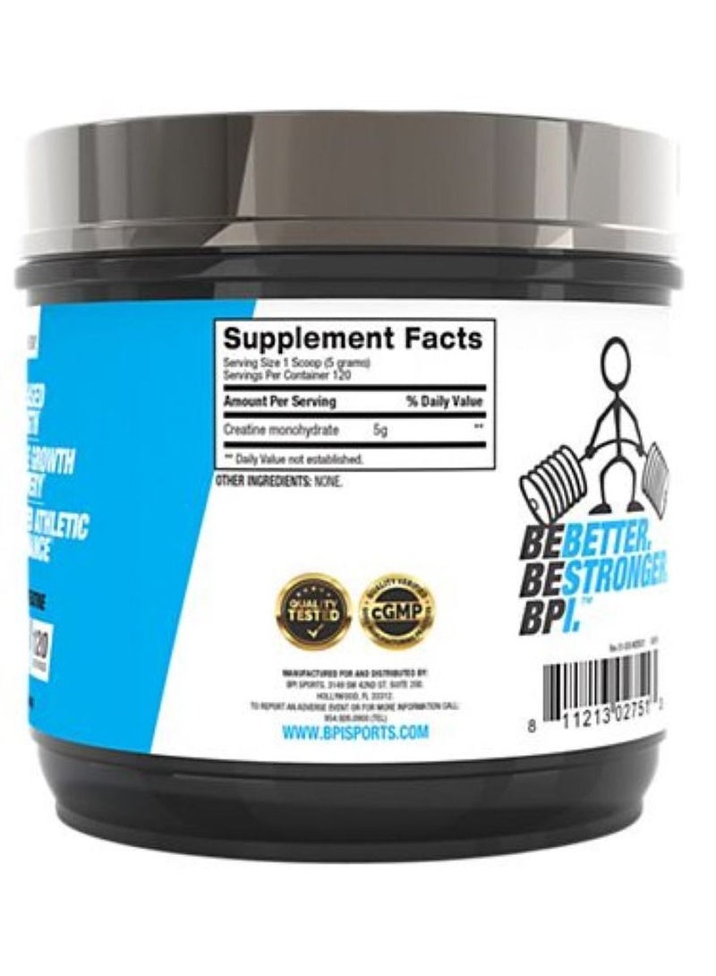 Bpi Sports Micronized Creatine Supplement, 600 g, Unflavored 120 Servings