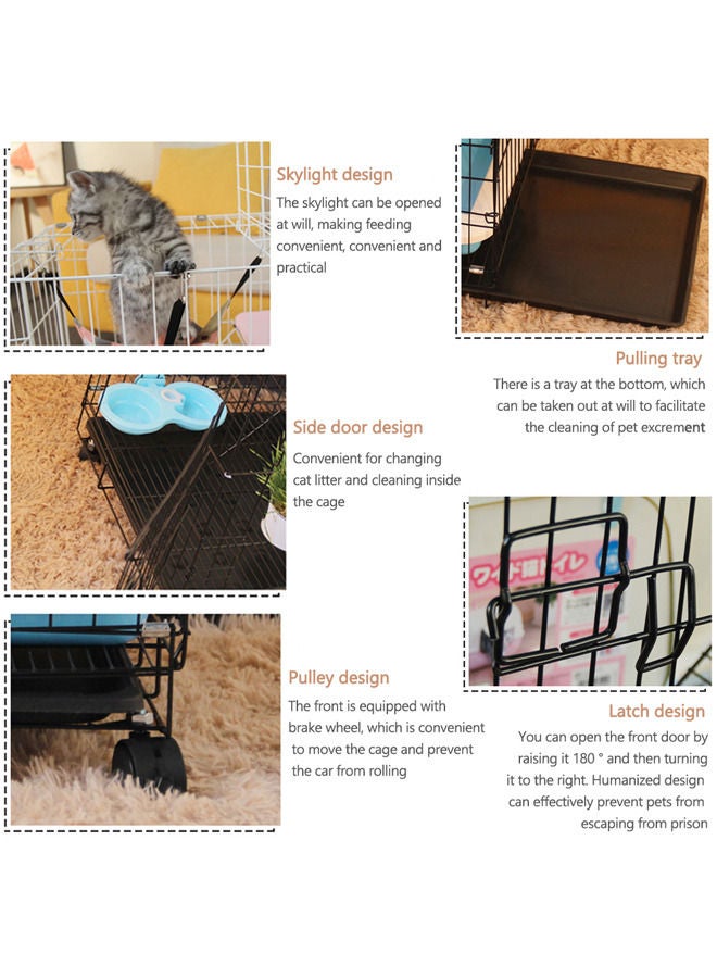 4-Tier Wire Cat Cage Playpen Kennel,Large Cat Crate for Indoor Cats(110*76*46cm,Black1)