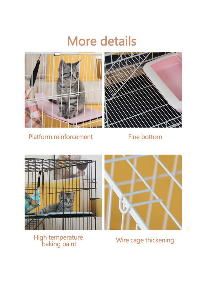 4-Tier Wire Cat Cage Playpen Kennel,Large Cat Crate for Indoor Cats(110*76*46cm,Black1)