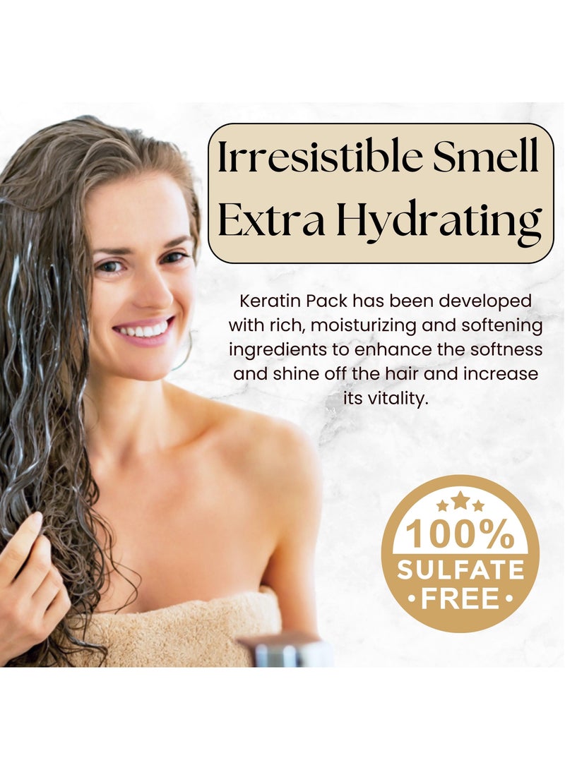 Keratin Set - Shampoo And Conditioner Hair Treatment - Parabens And Sulphate Free - for Curly Wavy and Straight Hair - Product For Dry Damaged or Color Treated Hair - Moisturizing And Smoothing - ( 5