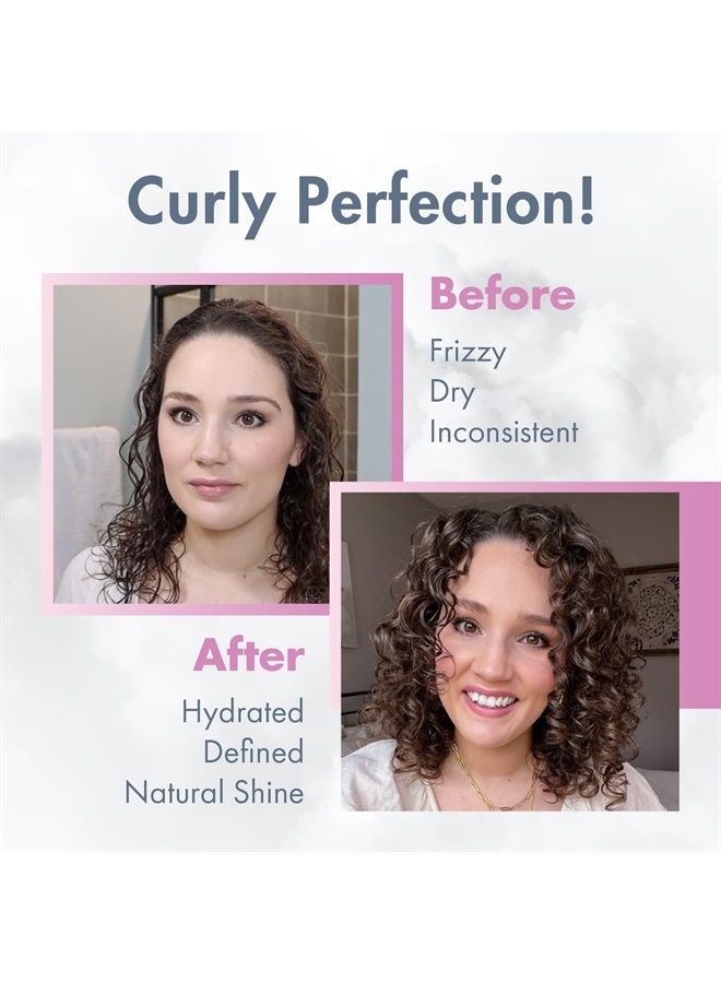 Curly Hair Custard Gel for Fine, Thick, Wavy, Curly & Kinky-Coily Natural hair, Anti Frizz Curl Moisturizer, Definer & Lightweight Curl Activator w/Aloe, great for Dry Hair, 8oz.