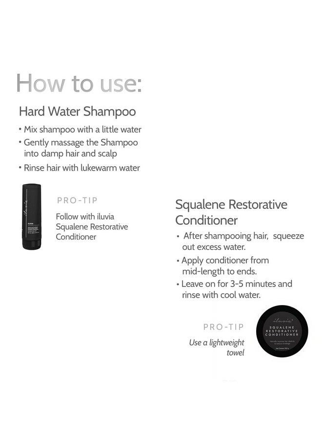 Iluvia Complete Professional System Iluvia Hard Water Shampoo 200 Ml & Squalene Restorative Conditioner 200G & Intensive Hair Care Liquid 50Ml