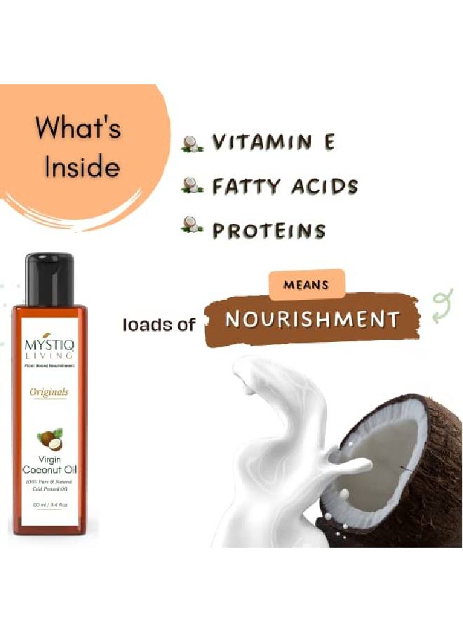 Originals Combo Sweet Almond Oil & Virgin Coconut Oil| Hair Skin & Baby Massage | Cold Pressed 100% Pure & l 200ML (Pack of 2) 100 ML Each
