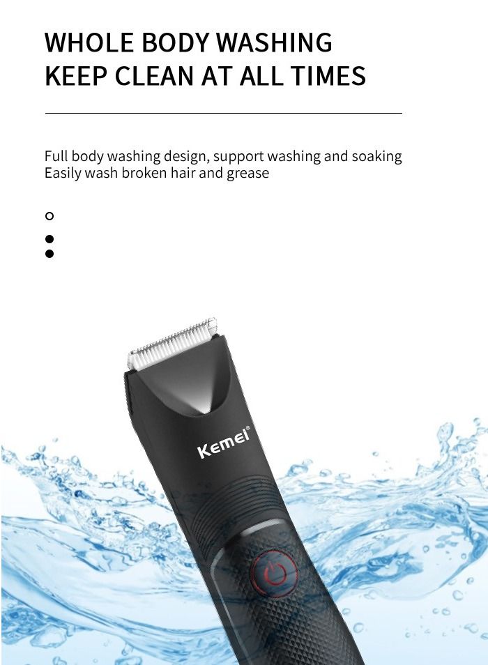 Body Hair Trimmer Shaver for Men Electric Body Groomer Professional Hair Trimmer Replaceable Ceramic Blade IPX7 Waterproof Wet/Dry Lightweight