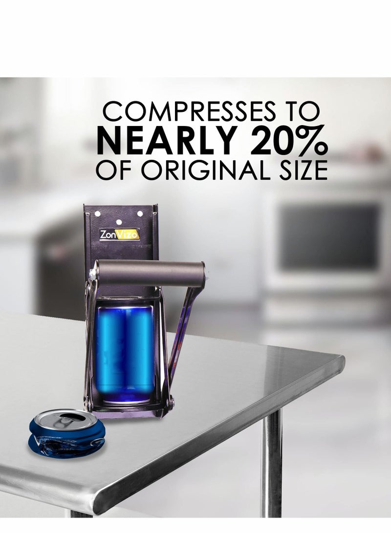 Metal Can Crusher, Heavy-Duty Wall-Mounted Smasher for Aluminum Seltzer, Soda, Beer Cans and Bottles for Recycling, Gadgets for Home, Black