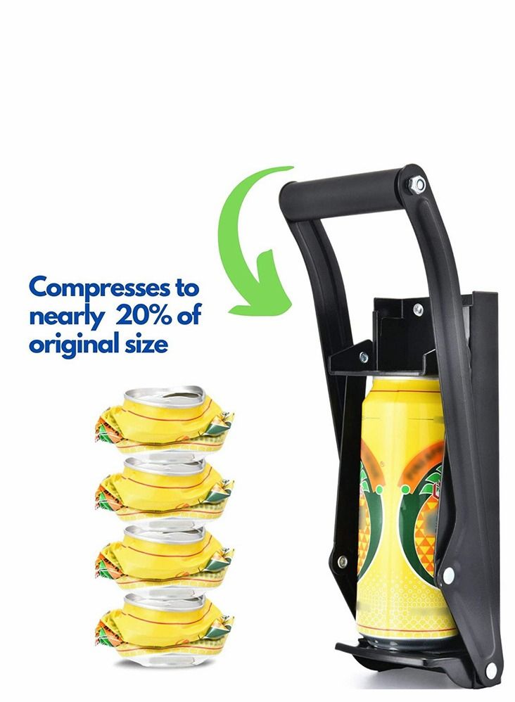 Metal Can Crusher, Heavy-Duty Wall-Mounted Smasher for Aluminum Seltzer, Soda, Beer Cans and Bottles for Recycling, Gadgets for Home, Black