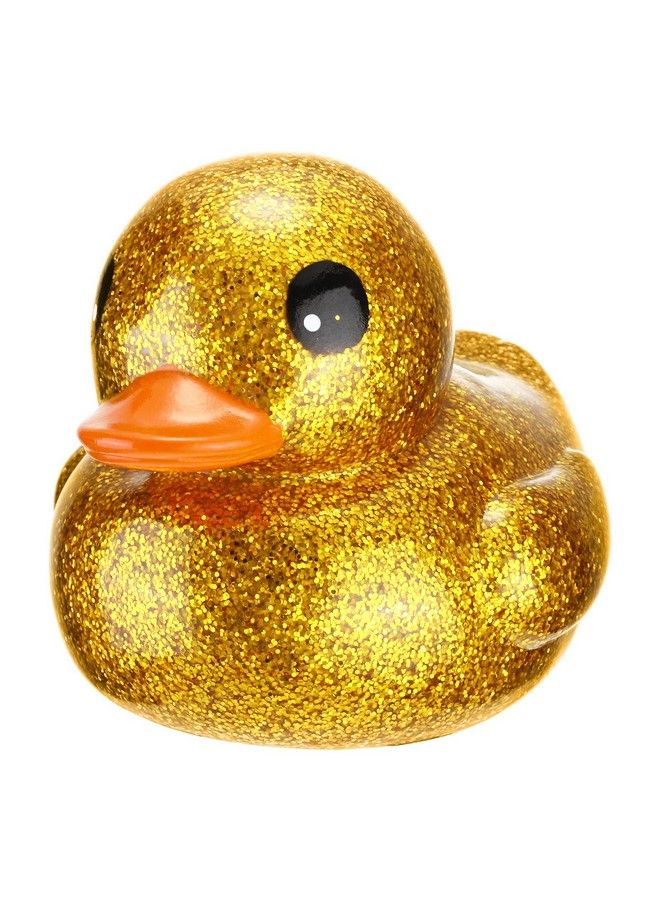 6.89 Inch Giant Glitter Rubber Duck Gold Glitter Rubber Duckie Metallic Jumbo Duck Bath Toy With Sound Big Ducky Fidget Toy For Baby Shower Birthday Party Favor Gift Summer Beach Pool Activity