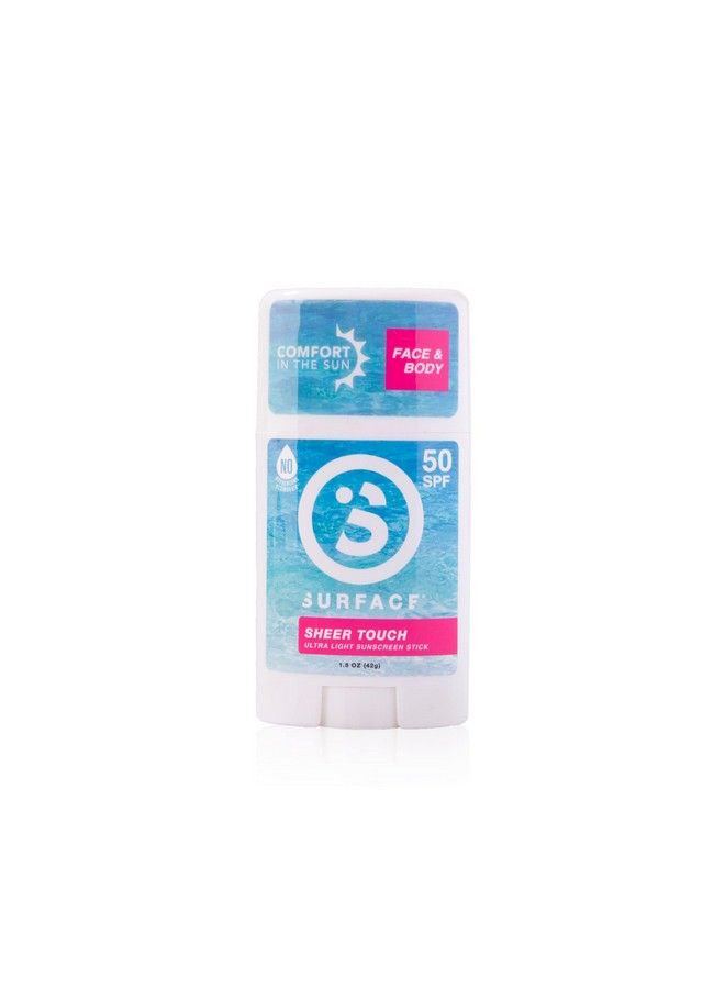Surface Sheer Touch Body Sunscreen Stick Reef Friendly Ultralight & Clean Feeling Broad Spectrum Uva/Uvb Protection Cruelty & Paraben Free Maximum Water Resistant(80 Min) Spf 50 1.5Oz