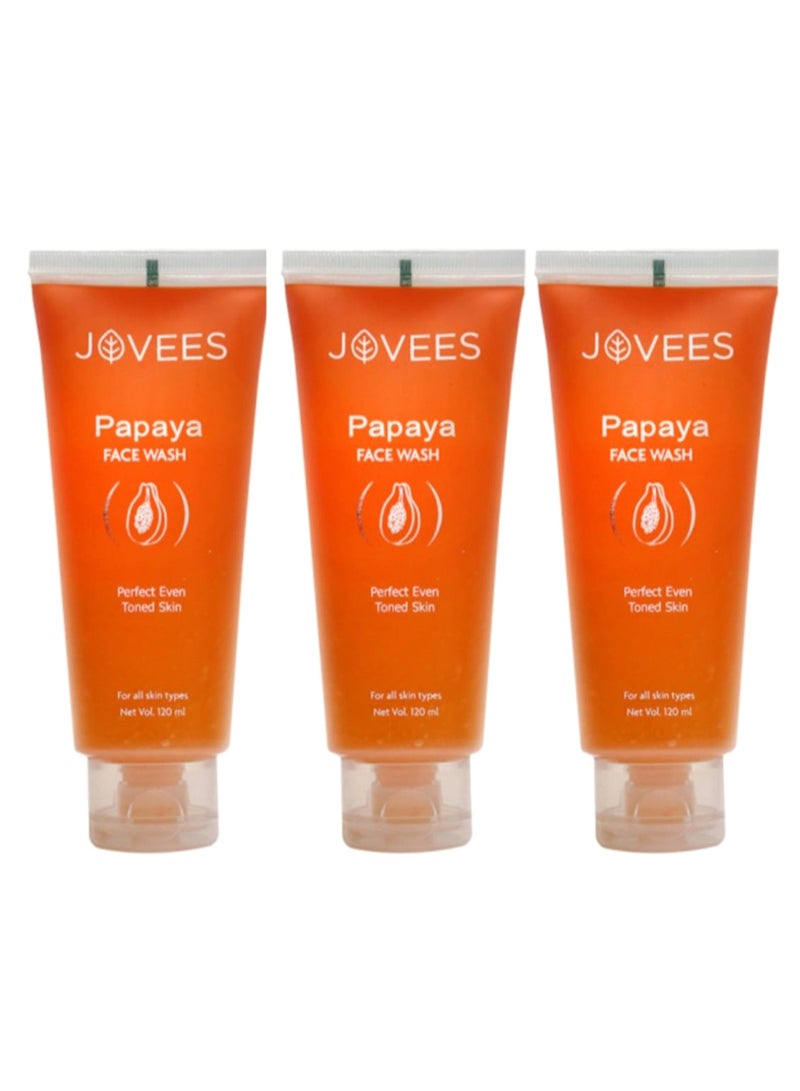 3-Piece Papaya Face Wash Set Multicolour 3 x 120ml